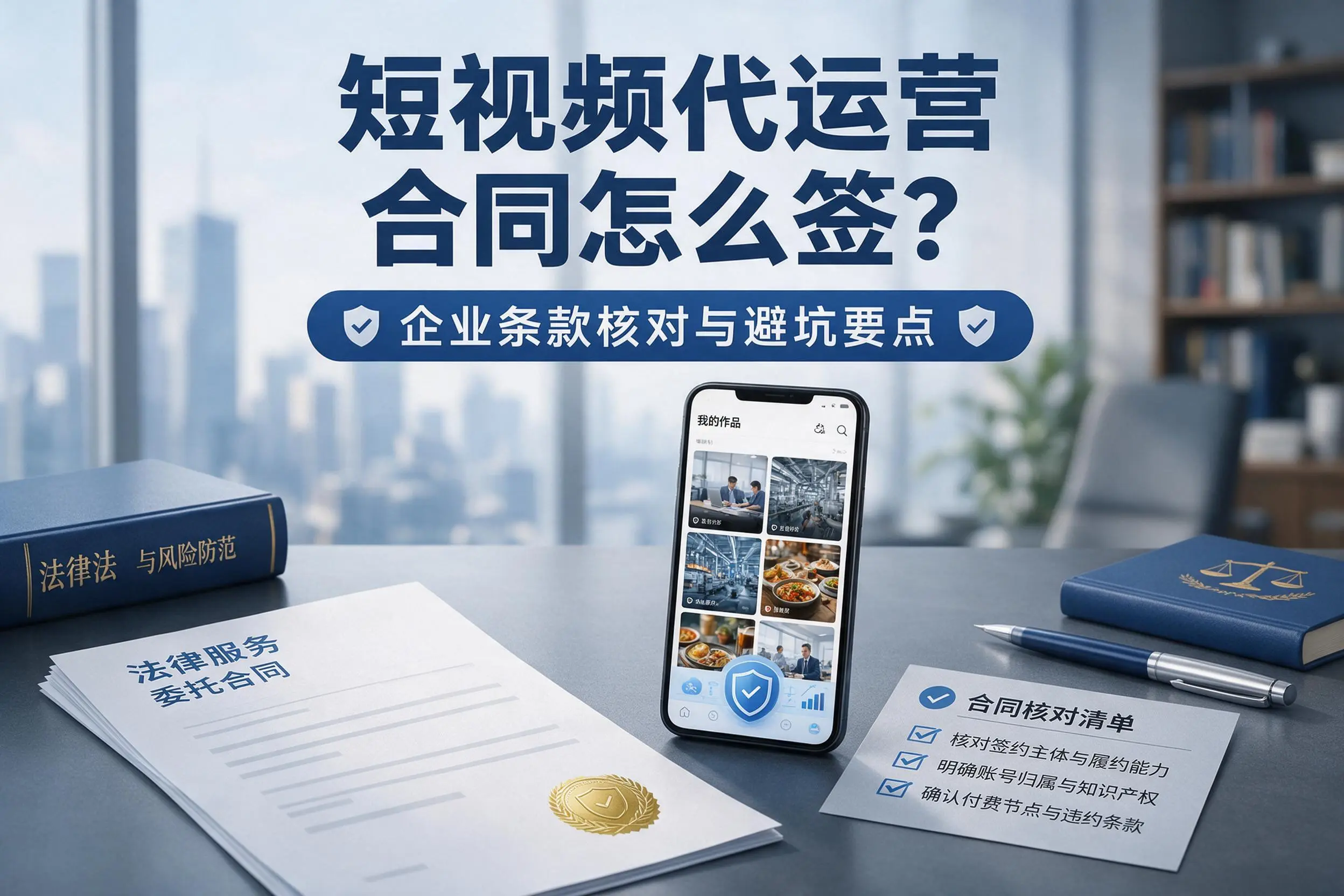 短视频代运营合同怎么签？青海企业条款核对与避坑要点