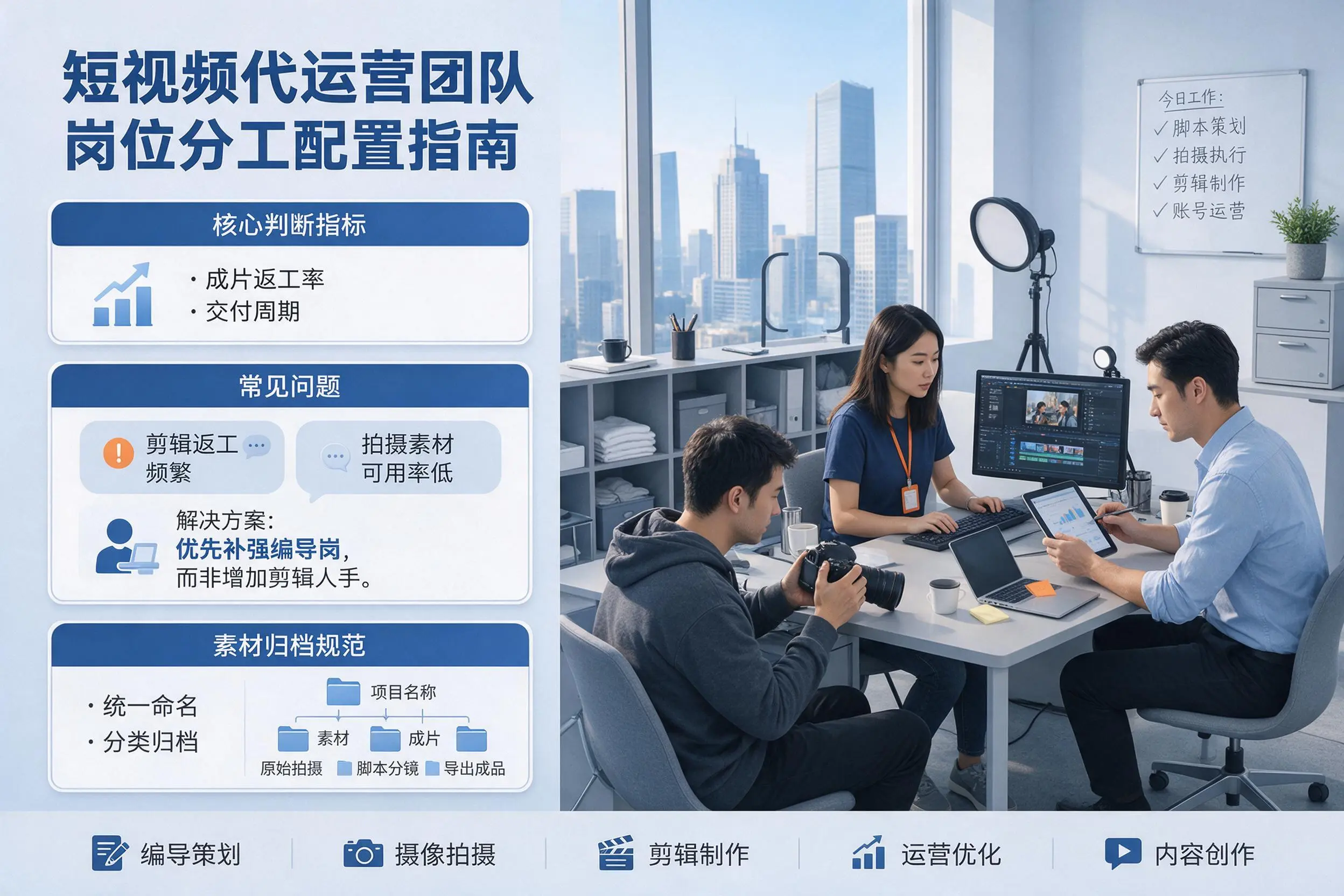 短视频代运营团队如何配置?青海企业岗位分工科普说明