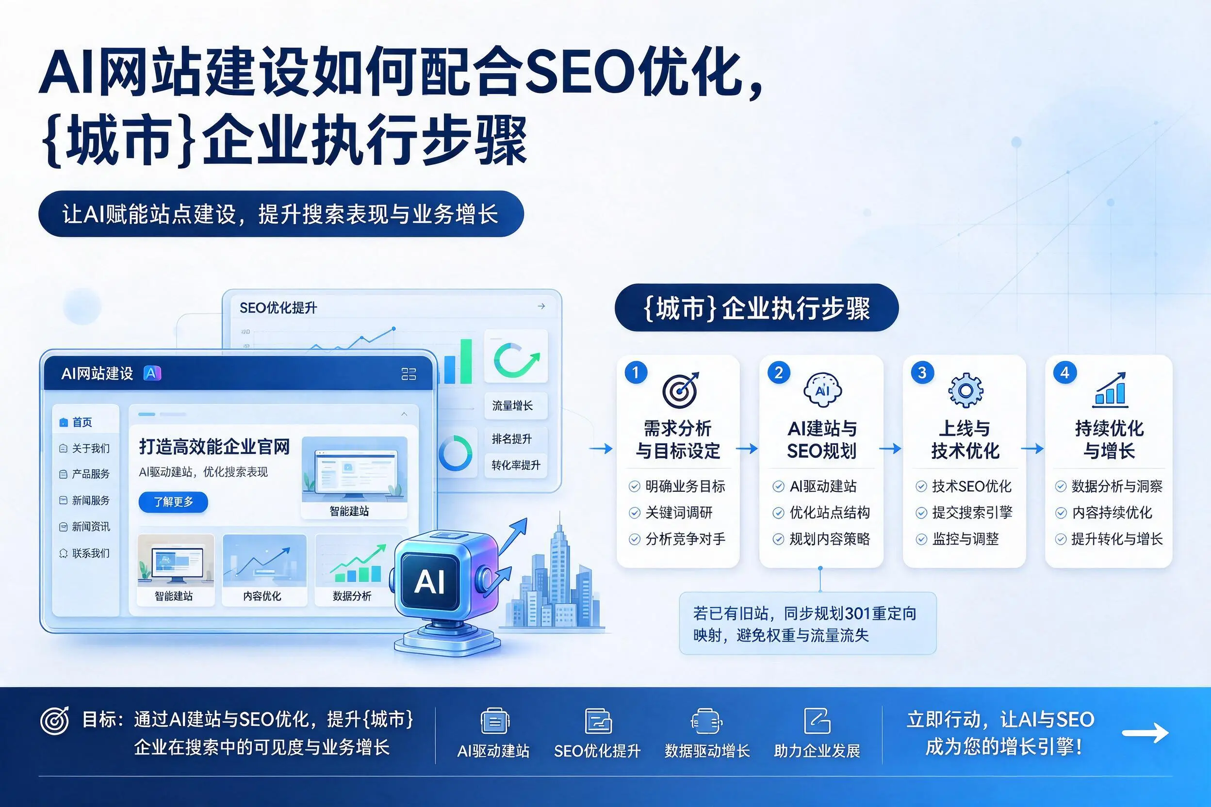 AI网站建设如何配合SEO优化,青海企业执行步骤