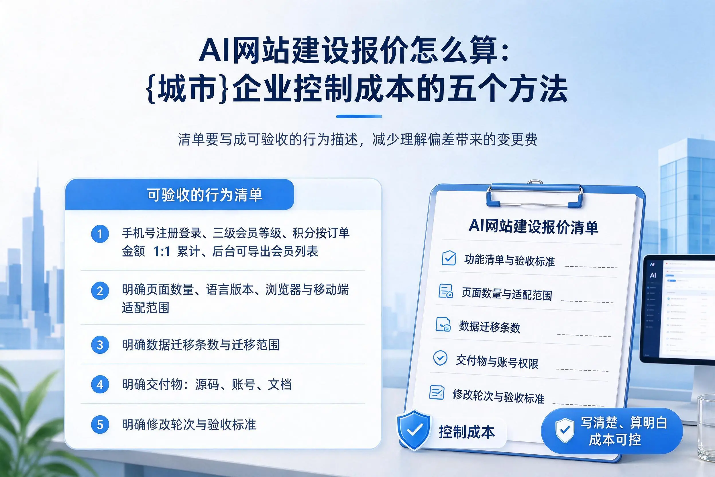 AI网站建设报价怎么算：青海企业控制成本的五个方法